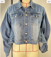 Irregular Fit Denim Jacket Off Shoulder